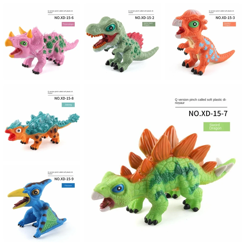 Caoutchouc souple presser son dinosaure tyrannosaure presser dinosaure modèle jouet éducation précoce Mini stégosaure modèle garçons cadeau