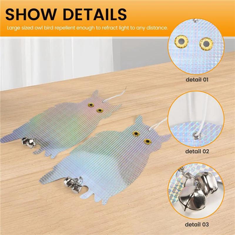 

Горячий AD-2 шт., репеллент для птиц с совой, отпугивающее устройство для птиц, подвесное устройство, эффективно держится птицами, отпугивающие птицы, садовые принадлежности