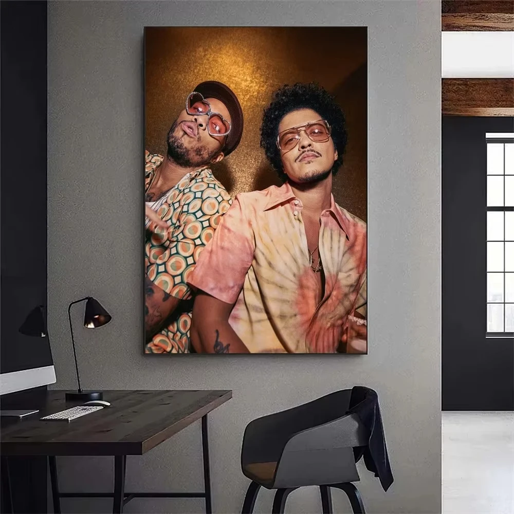 Silk Sonic Bruno Mars Poster Gallery Prints Self Adhesive Home Decor Decoration Wall Decals Living Room