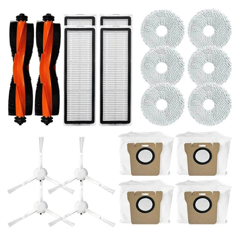 

【PARTY】Запасные части и аксессуары для робота-пылесоса Xiaomi X20+ X20 Plus: основная и боковые щетки, HEPA-фильтр, тряпка для мытья полов, мешок для сбора пыли