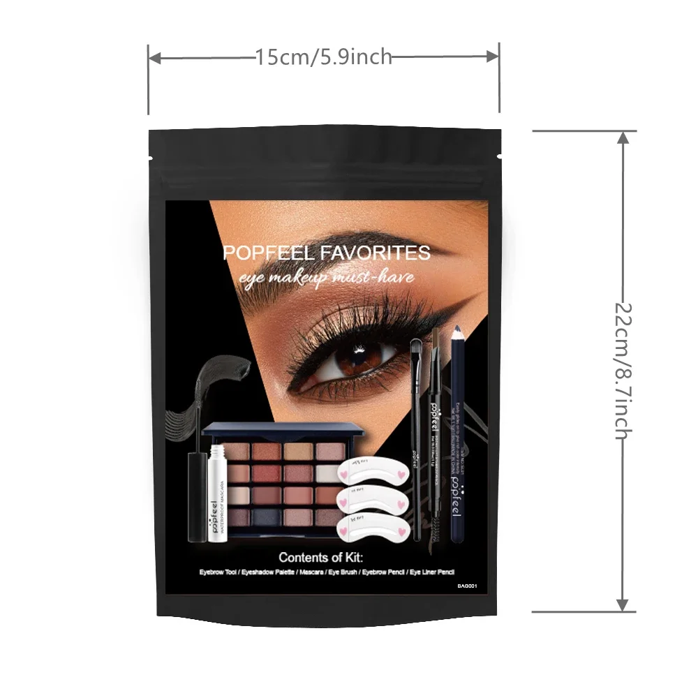 POPFEEL Augen-Make-up-Set, Make-up-Set, Mini-Make-up-Set, Eey Shadow Palette, Augenbrauen, Mascara, Eyeliner