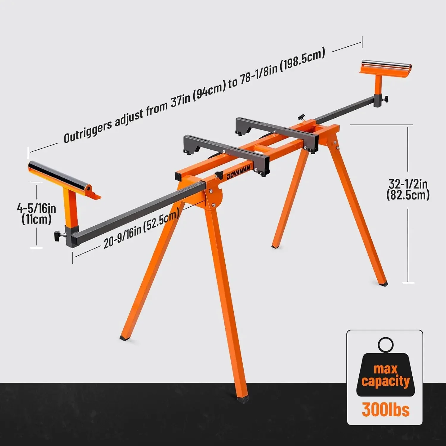 

Lightweight 22LB Design, 330LB Capacity, 3-Step Quick Install & Fold,78-1/8'' Max Sliding Rail, Compatible with DMS01A