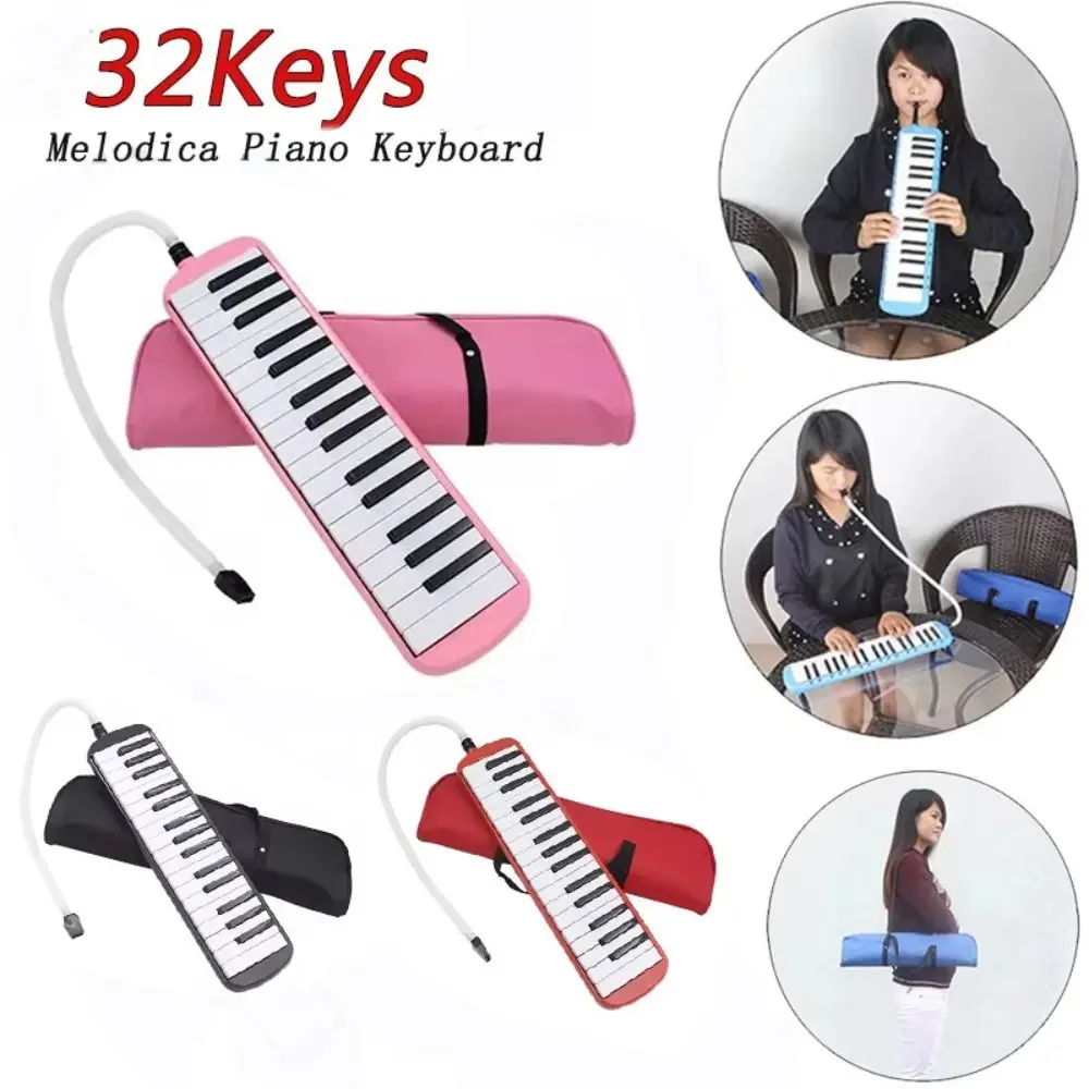 with Carrying Bag 32 Keys Melodica Piano Keyboard Style Mouthpiece Harmonica Beginner Gift Musical Instrument Mouth Organ