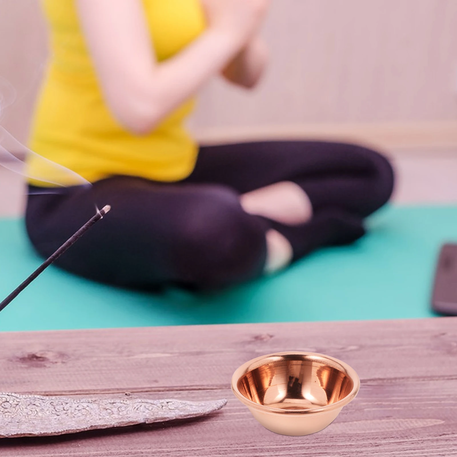 

7pcs Temple Brass Cup High-Grade Offering Water Cup For Home Worship Meditation Smooth Golden Desktop Bowl Religious