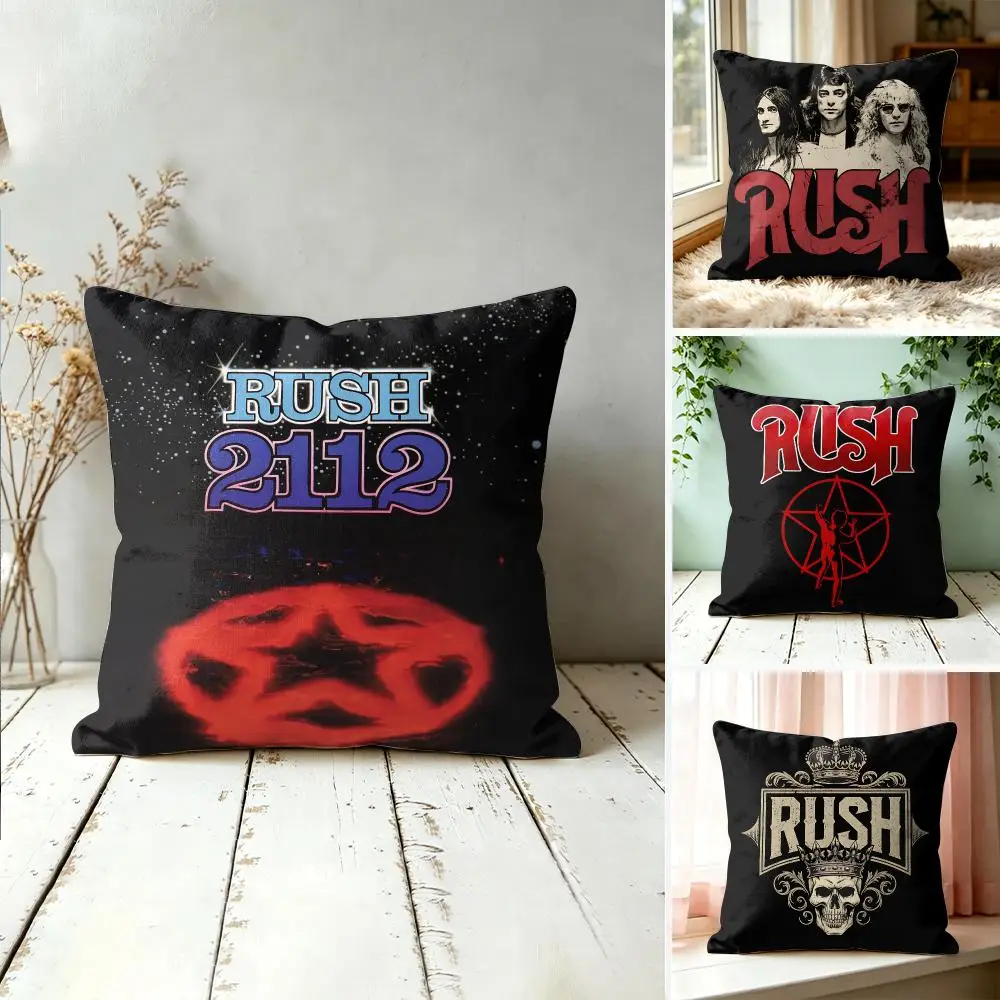 R-Rush Rock Band Cool Cushion Cover Square Decorative Throw Pillow 40x40cm For Sofa Bedroom Living Room Home Decor