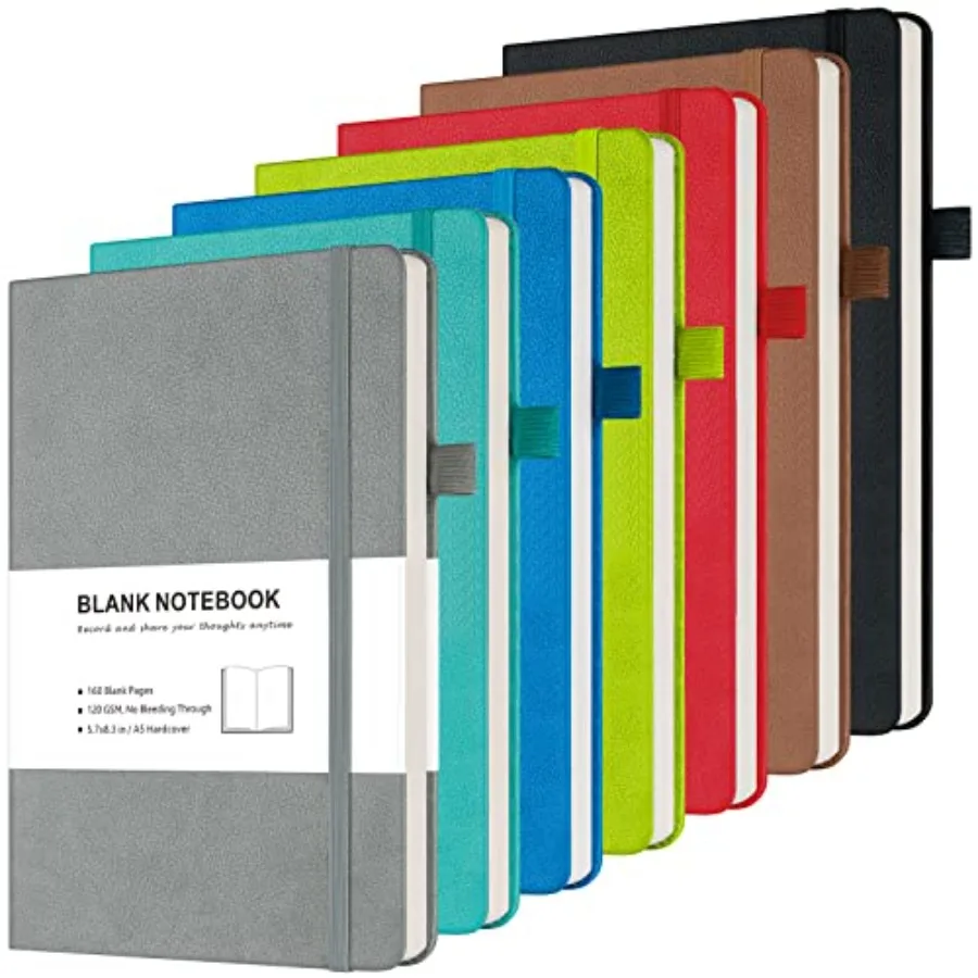 

Blank Journal Notebook, 7 Pack Leather Unlined Notebook Journal for Women Men, Notebooks Bulk for School, Work, Sketchbook, Wri