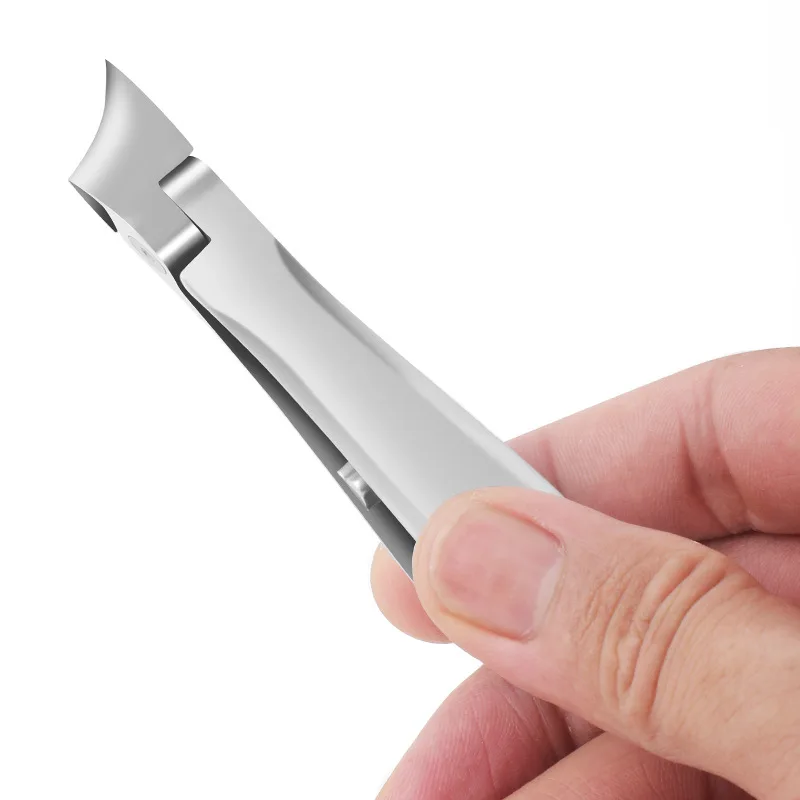 Kit de cortaúñas de alta resistencia, color plateado, apertura amplia, mandíbula Diagonal ultraancha, cortador de uñas de los pies con borde inclinado para uñas gruesas encarnadas