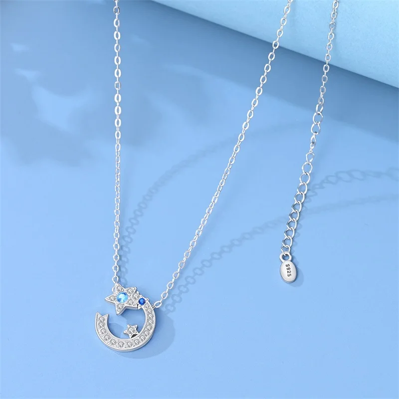 

Original 925 Sterling Silver Meteor Necklace Sparkling CZ Zircon Exquisite For Women Girls Birthday Jewelry Gifts