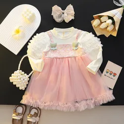 Baby Girl Dress Spring And Autumn Tulip Mesh Girl Princess Dress Cute Girl Clothing