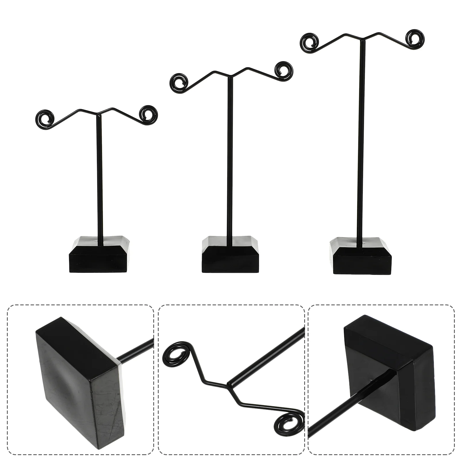 3 Pcs Necklace Three-piece Earring Stand Set Jewelry Organizer Shelf Brackets Earrings Display