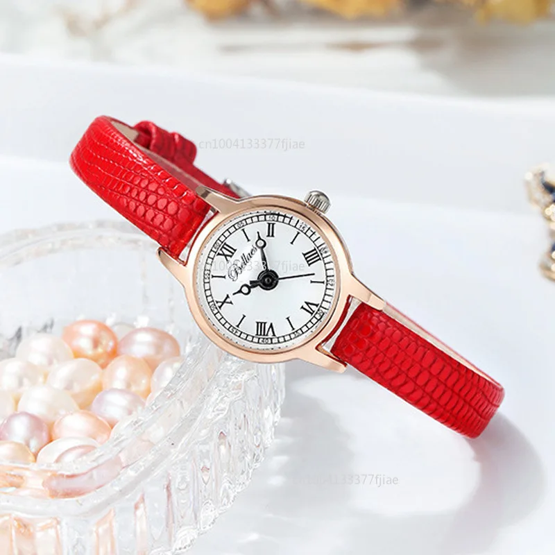 2024 Classic Simple Women Watch Roman Numeral Dial Luxury Rose Gold Watch Case  Lady Wristwatch Holiday Best Gift Relojes