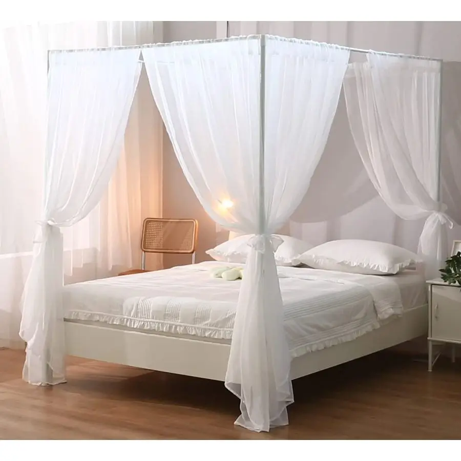 

Canopy Bed Curtain for Queen Bed, Soft Sheer Bed Canopy Scarf for Girls Adults Queen, White