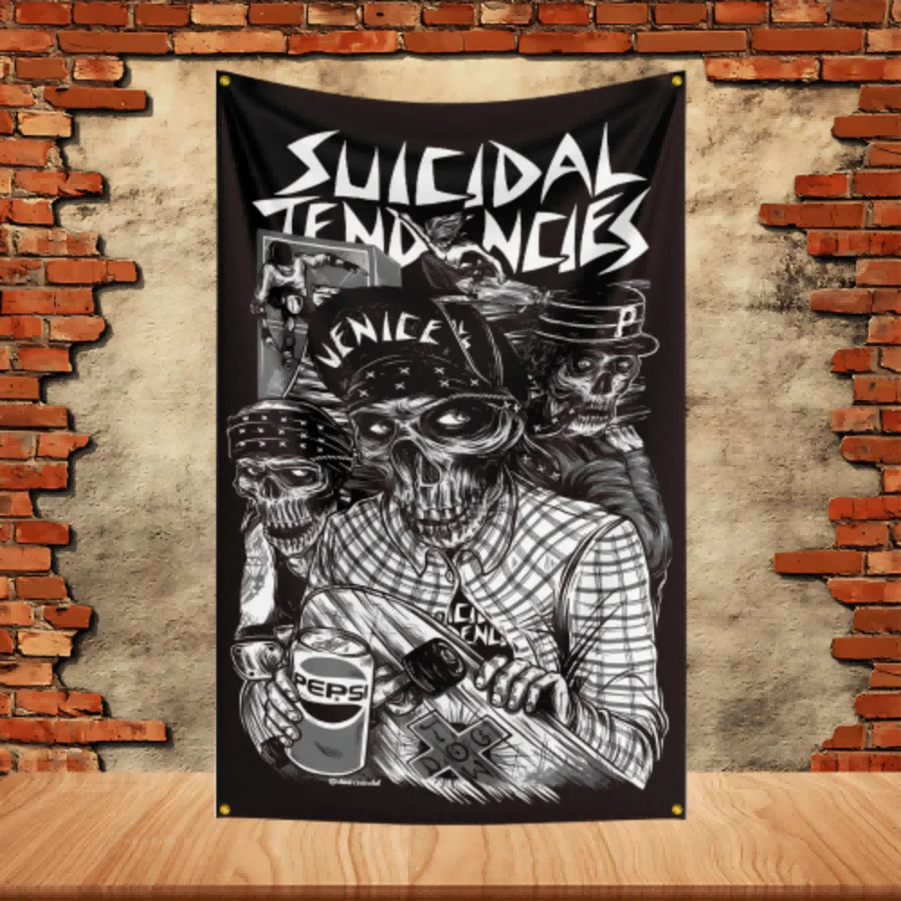 Suicidal Tendency Band Party Flag Polyester Printed Flag Banner Tapestry for Garden Garage Decoration Concert Flag