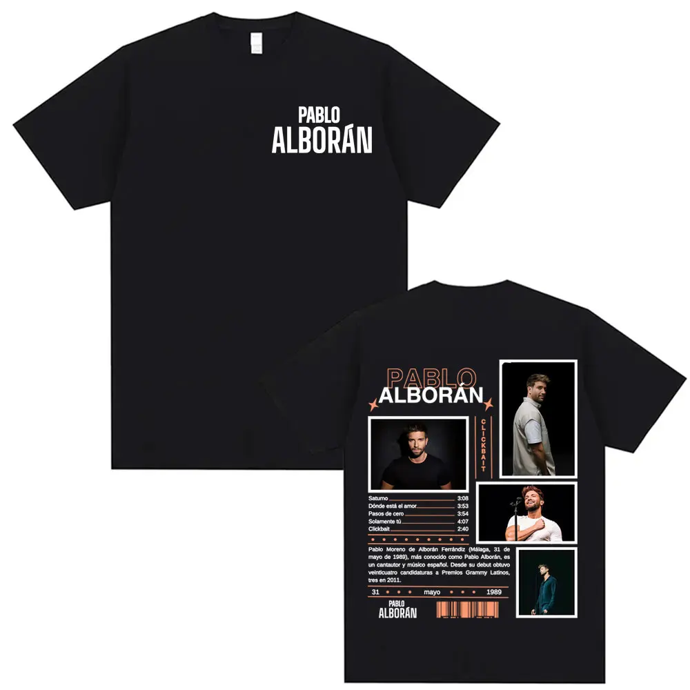 

Singer Pablo Alboran Clickbait Album Graphic T Shirts Men Women Harajuku Fashion Hip Hop T-shirts High Quality Oversized T Shirt
