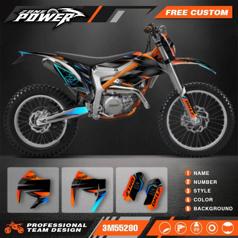 Powerzone Custom Team Decals Stickers Kits for KTM 2012-2017 2018 2019 2020 2021 FREERIDE 250 300 Customized Number 11