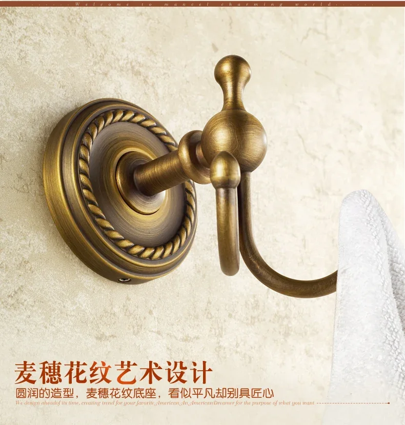 

European toilet single hook antique non-perforated towel hook toilet clothes coat hook