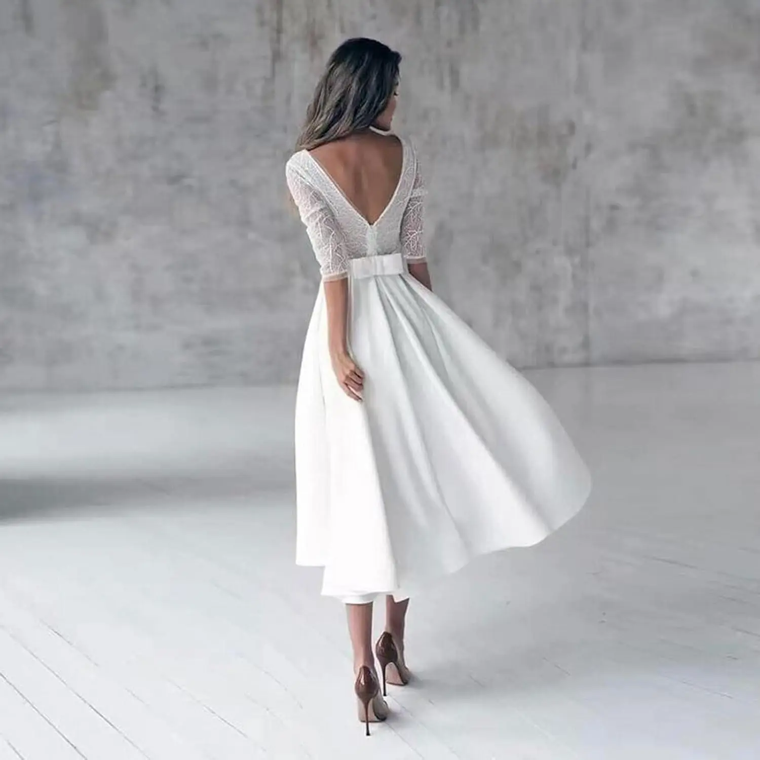 Mermaid Lace Short Wedding Dresses Off Shoulder Beach Bridal Dress Mini Wedding Gown Robe De Mairee ﻿Customized ﻿