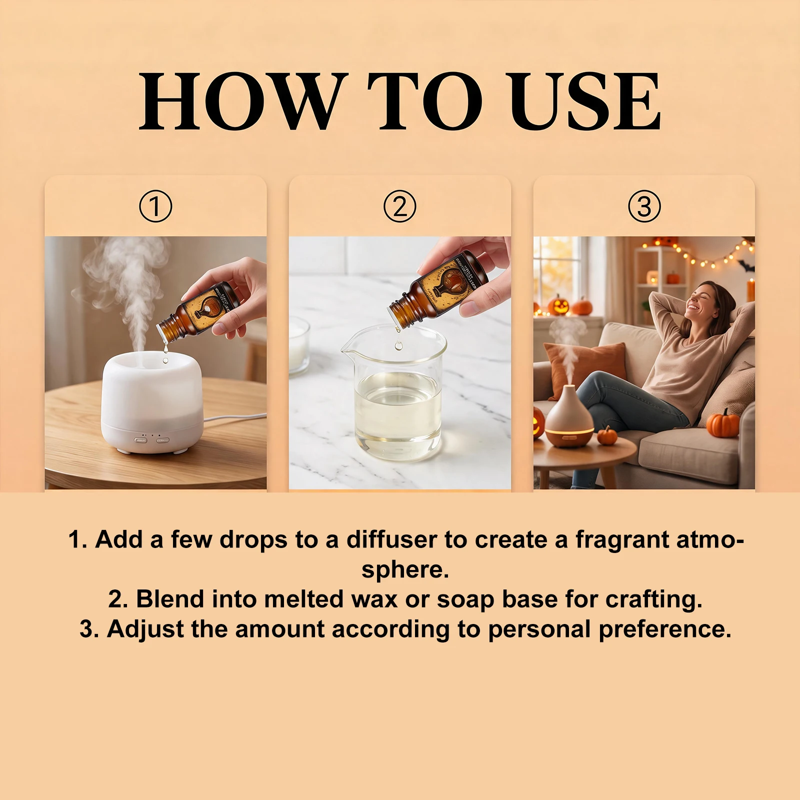 Halloween Fragrance Essential Oil Set Holiday Scent Natural Home Aroma Diffuser Gift Kit for Party DIY Candle Soap Making