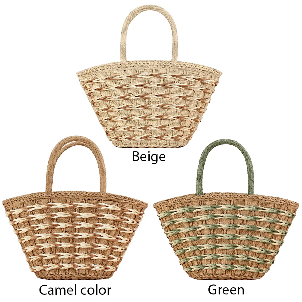 

Women Straw Woven Tote Bag Handmade Straw Bag Large Capacity Weaving Shoulder Bag Tote Clutch Bags for Travel Shopping