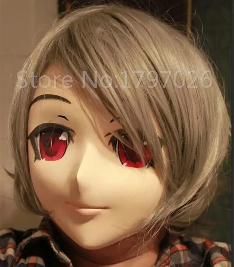 handmade male silicone half head face anime KIGURUMI masks new arrival kigurumi cosplay crossdresser anime role can be customize