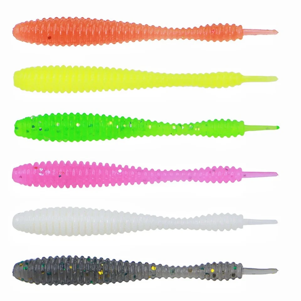 Mukun 50pcs Mini Ocean Rock Angeln Weich köder 0,15g/40mm Weich wurm Kunst köder Bass Silikon Köder Angel zubehör – Detail 2