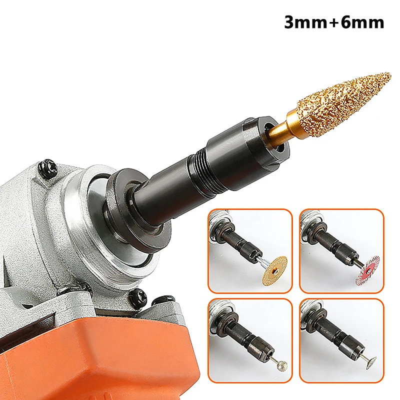 6/3mm Angle Grinder Modified Adapter To Straight Grinder Chuck For 100-type Angle Grinder M10 Thread Grinding Polishing Cutting