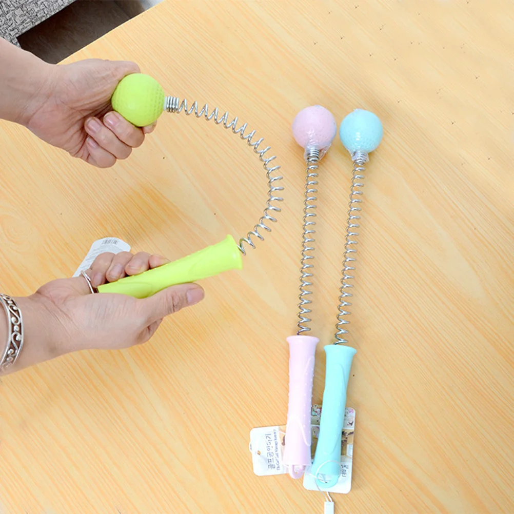 

2 pcs Golf Ball Massager Tpr Spring Handle Muscle Relief Back Pain Therapy Hammer Stick For Home Office Travel Trigger Point