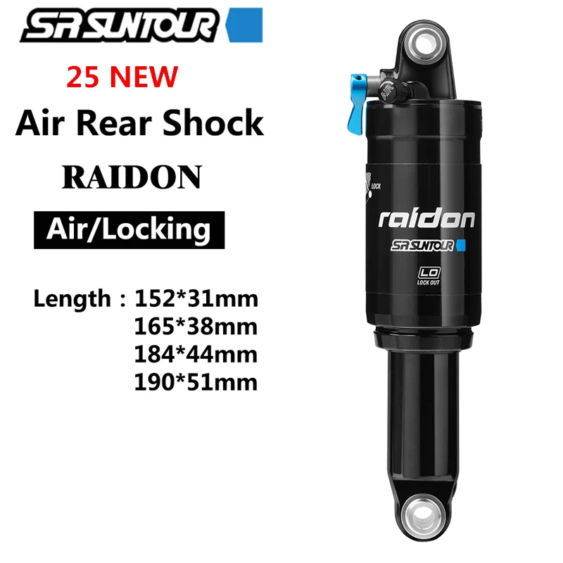 

SUNTOUR 25 New MTB Mountain Bike Air Rear Shock Absorber 152/165/184/190mm XC Air Suspension Shock Absorber Bicycle Accessories