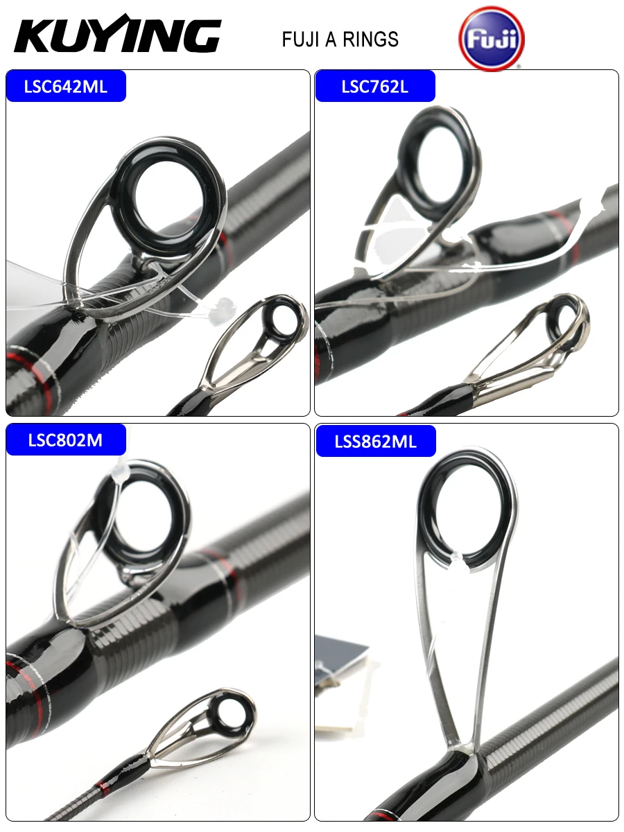 Caña Kuying Leadership Carbono Fuji para casting y spinning - imagen 5