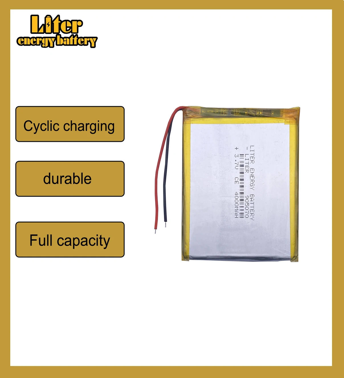 best battery brand 3.7V,4000mAH 905070 polymer lithium ion / Li-ion battery for model aircraft,GPS,mp3,mp4,cell phone,speaker