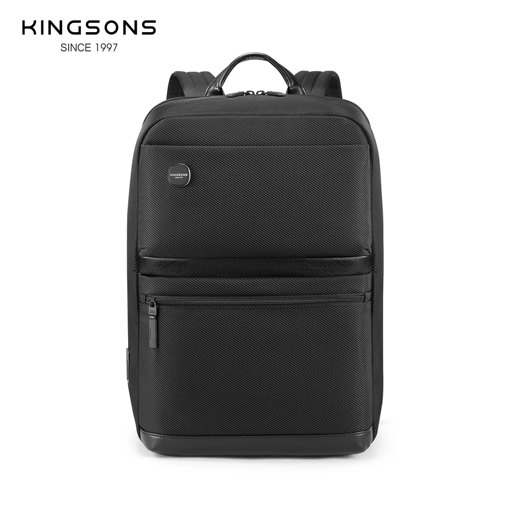 

Kingsons Urban Style Backpack For Men 15.6 inch Laptop,1800D Polyester Wear-resistant,180° Opening and Closing,USB Charging