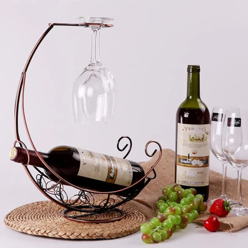 Creative Metal Wine Rack Hanging Wine Glass Holder Bar Stand Bracket Display