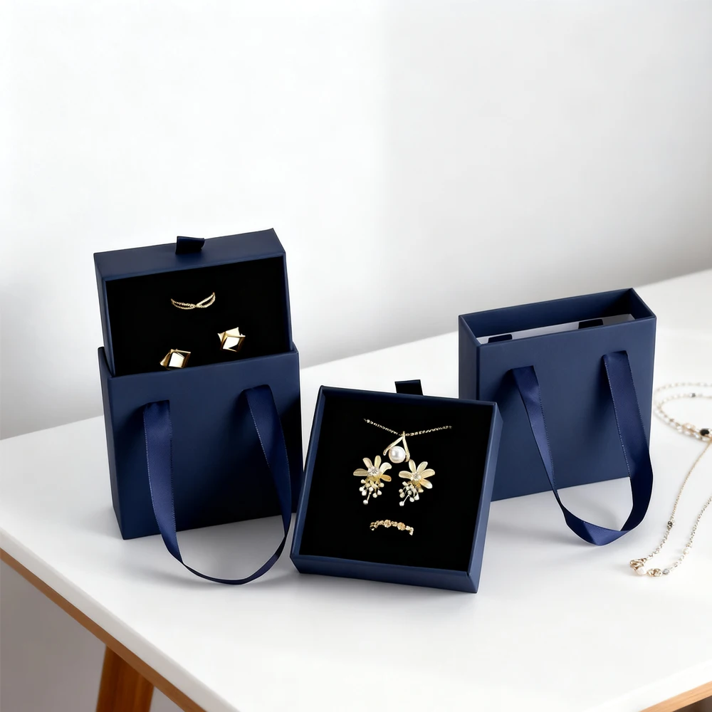 

50Pcs Jewelry Organizer Box for Women Girls Sliding Drawer Storage Display Case with Handle for Earrings Necklace Rings Bracelet