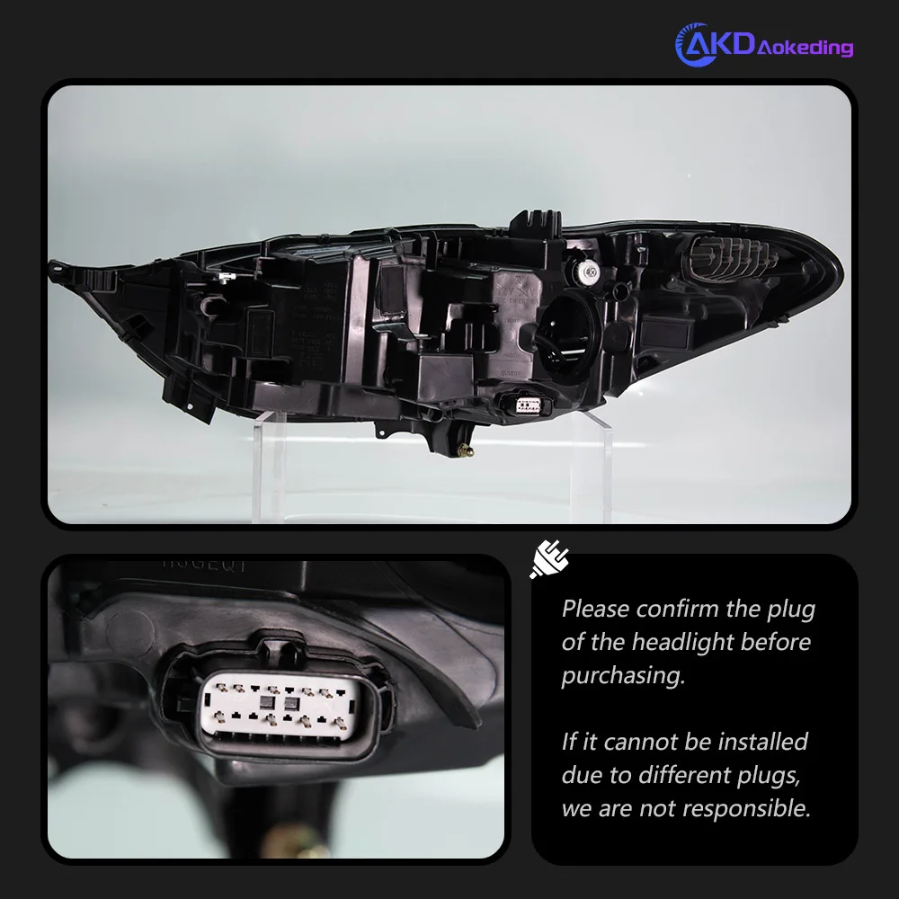 %# 2PCS Car Styling for Ford Mondeo Headlight LED 2017-2020 DRL Daylights Turn Signal High Beam Angel Eye Projector Lens