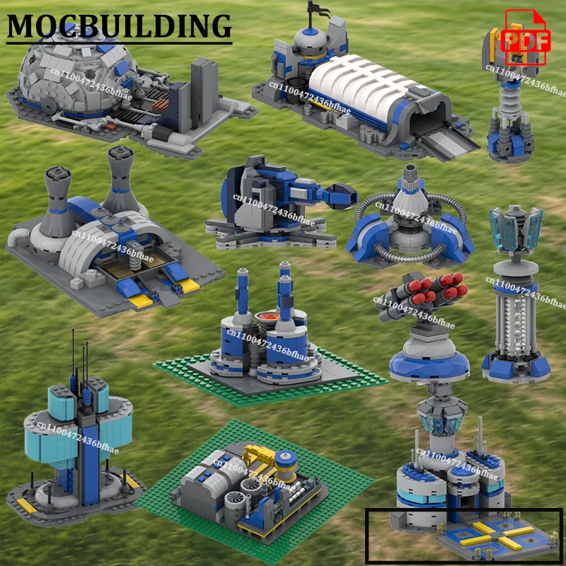 Cannon Blocks Model Military Base MOCBUILDING Tower Generator Creative Bricks Power Plant Construction Red Alerted Bricks Toys