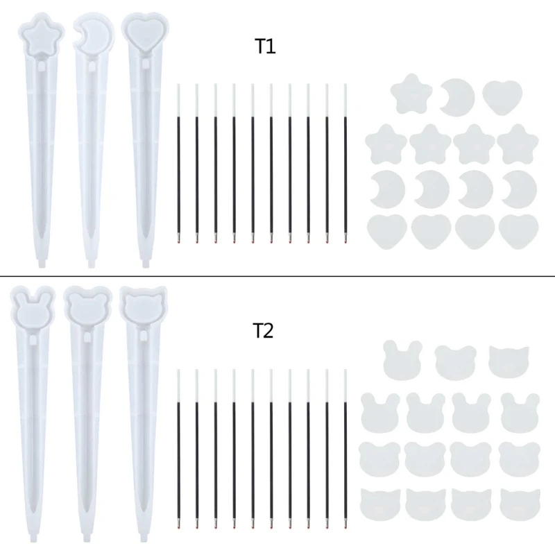 Ballpoint Pen Silicone Mold Resin Shaker Mold Crafts Tools Dried Flower Resin Decorative Ballpoint Pen Mold