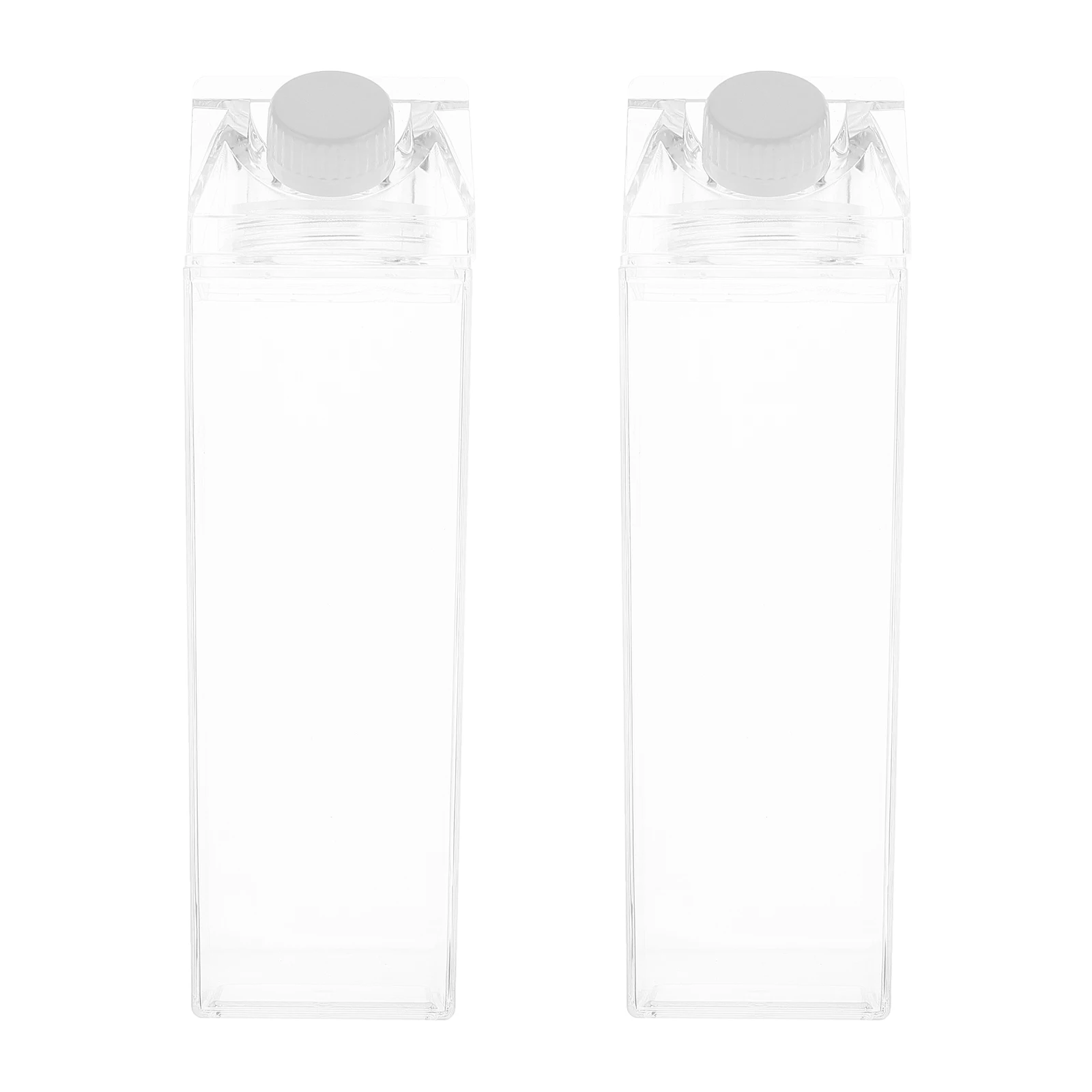 2 pcs Love Milk Cup Bottle Carton Shaped Clear Plastic Jug Transparent Beverage Bottle Household Milk