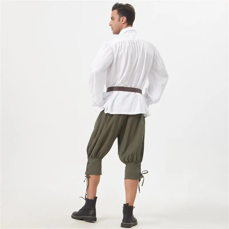 Halloween Neues mittelalterliches Retro-Herren-Langmantel, Punk-Stil, mittellang, vier Jahreszeiten, voll, S Sve, lange Hosen, Kleidungsset