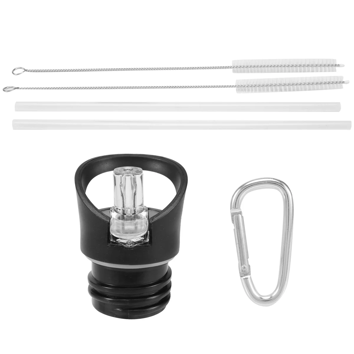 غطاء من القش ذو الحجم القياسي للزجاجة القياسية للقارورة المائية وزجاجة الصاعد الحديثة البسيطة، مع القش وفرشاة نظيفة HOT