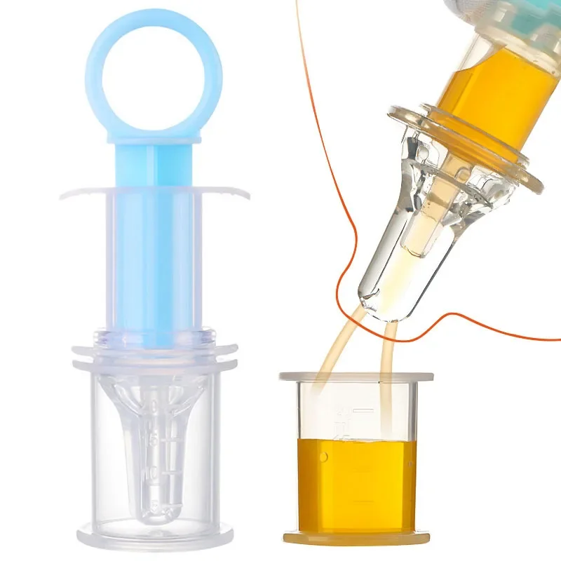 Baby Pacifier Medicine Dispenser Kit 10ml Oral Feeding Syringe Liquid Needle Feeder with Measure Cup for Infants Newborns