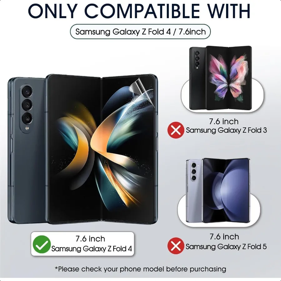 2 sets schermbeschermer voor Samsung Galaxy Z Fold 4 HD Heldere zachte TPU-film voor Samsung Galaxy Z Fold 4 7.6 Voor + achterkant Flexibl