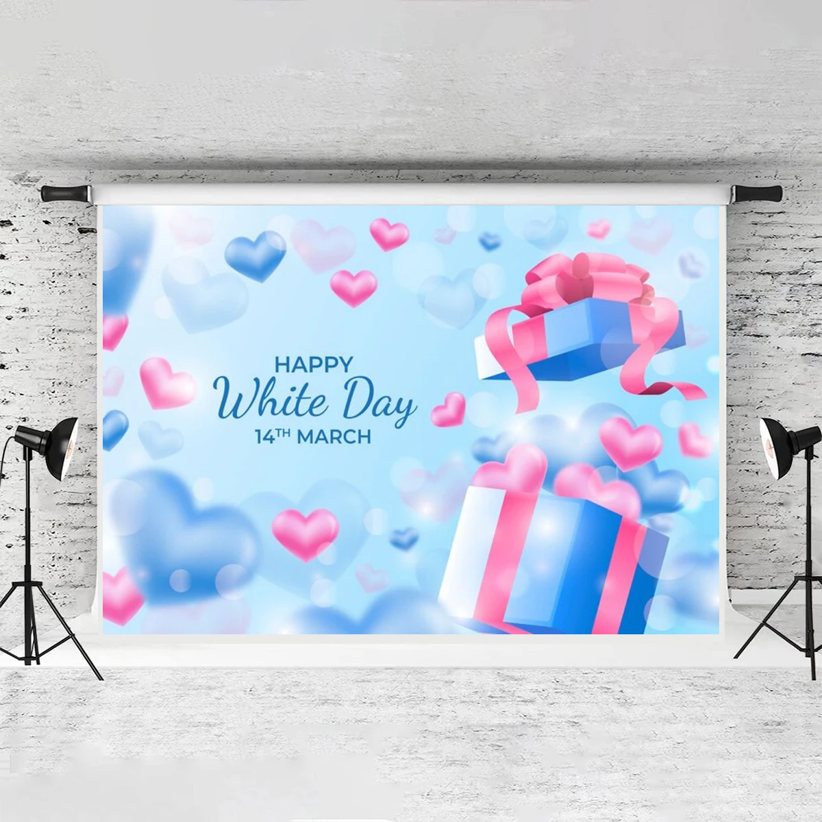 Love Present Photography Happy Valentine's Day Backdrops Wedding Anniversary Engagement Shopping Mall Decorations Welcome Banner