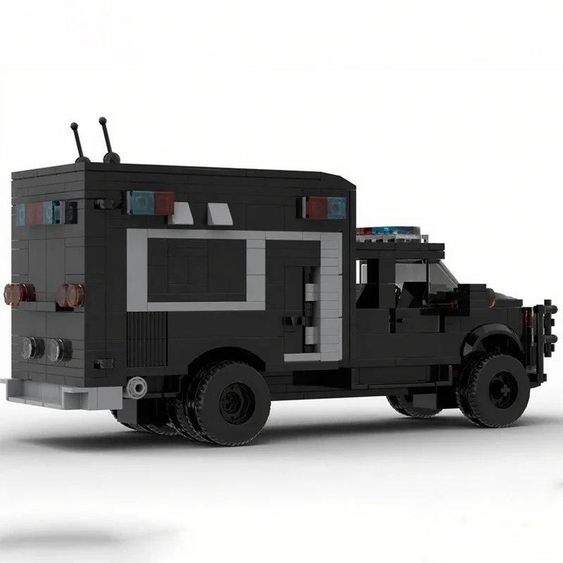 

598pcs MOC Forders F-450 quad cab dually ambulance president motorcade Building Blocks Christmas Gift Logical thinking resource