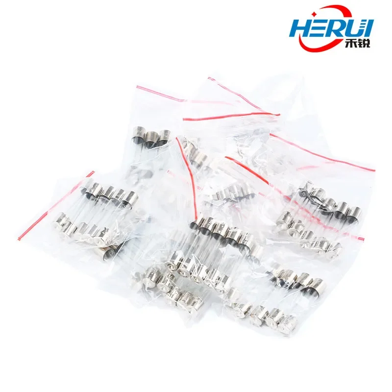 Commonly used fuse pack 5*20 6*30MM 250V 10 common sizes of fuses (5 pcs)