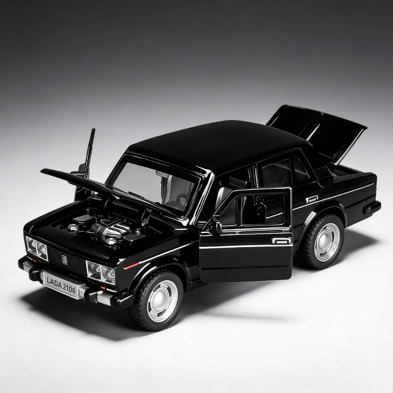 

1:32 LADA 2106 Alloy Model Cars Toy Diecasts Metal Casting Pull Back Music Light Car Toys