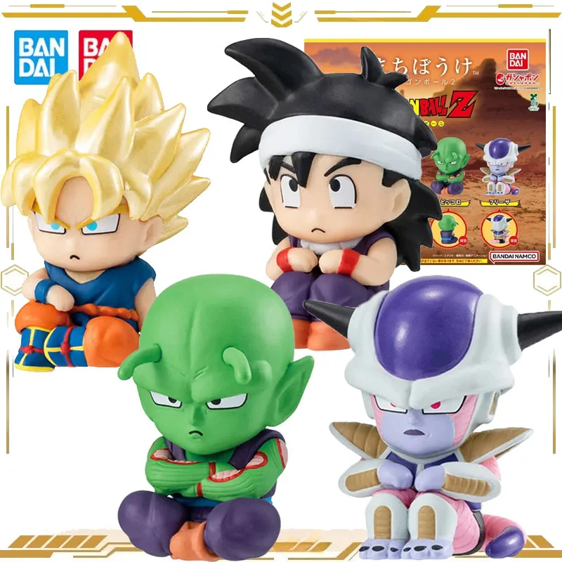 Bandai Original Genuine Gashapon Dragon Ball Sitting Posture Ornaments 2 Action Figure Toys for Boys Girls Gift Collectible