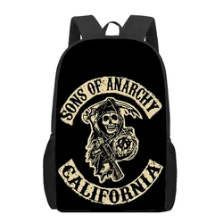 Sons of Anarchy Pattern Backpack for Boys Girls Students School Bags Teenager Laptop Backpack Aldult Casual Travel Rucksack Gift