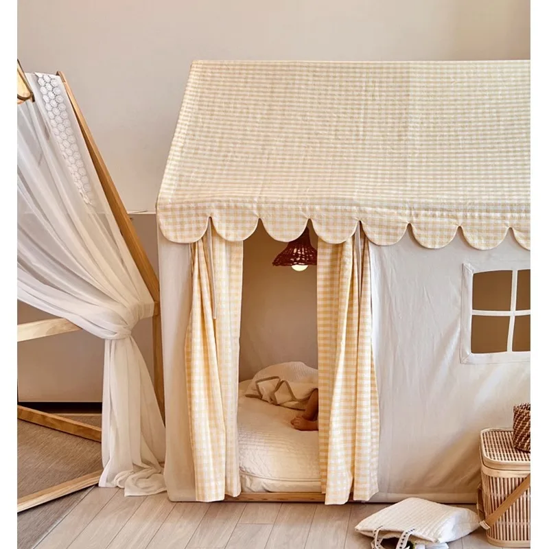 Kindertent Indoor Nordic Grid Game House Home Kleuterschool Ouder-kind Kamer Jongens en meisjes Klein huis Speelgoedhuis