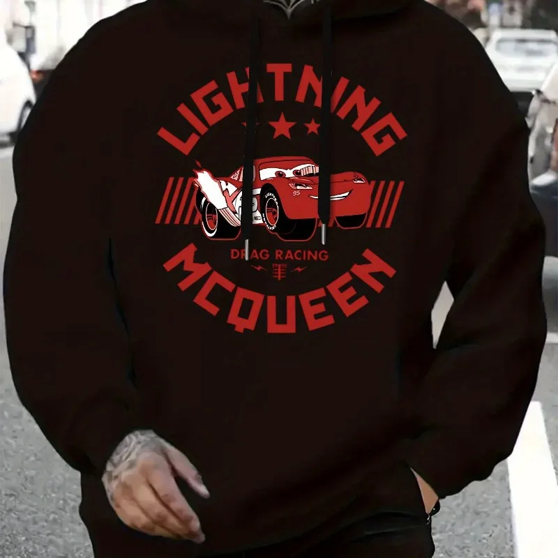 ديزني البرق ماكوين سباق موضوع الرجال هوديي الخريف/الشتاء جديد أزياء غير رسمية للرجال والنساء ملابس الشارع #2