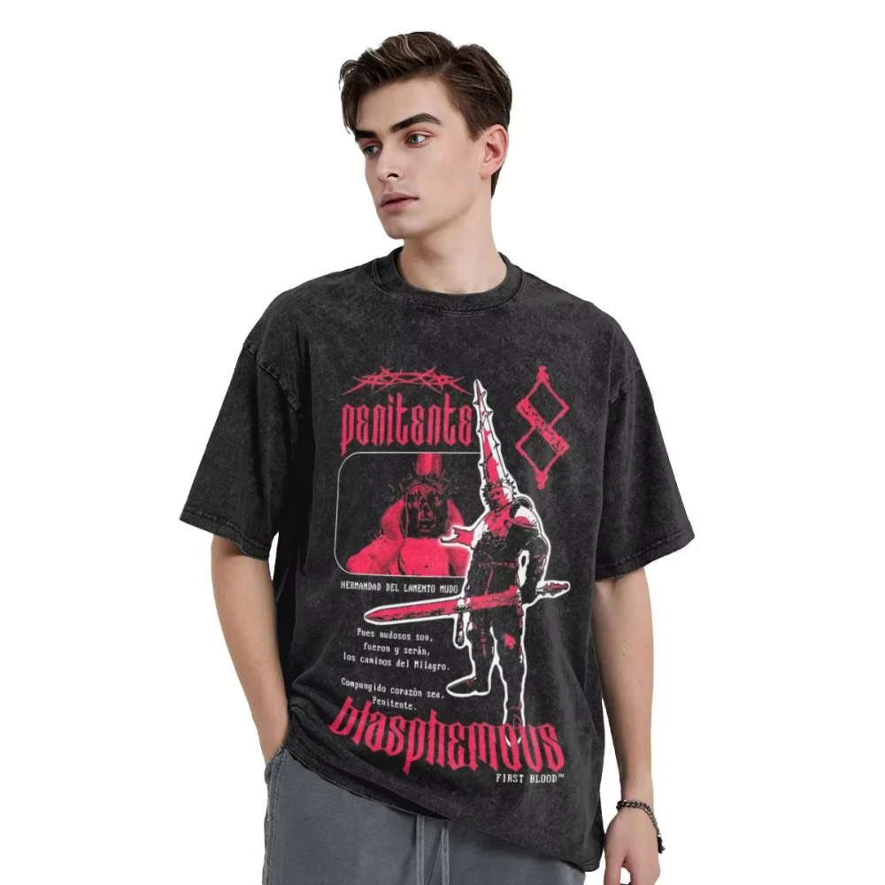 Playeras Gráficas para Mujer, Camisetas Y2K, Camiseta de Moda Blasphemous para Hombre, Camisetas Clásicas de Verano Y2K 4399